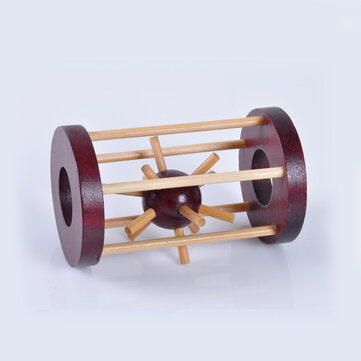 Wooden Intelligence Kong Ming Lock Take Out Spiked Ball Brain Teaser for Kids Adults Puzzle Toys Off