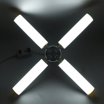 E27 Deformable LED Garage Light Bulb Foldable Ceiling Fixture Shop Workshop ... (LIGHT COLOR: WHITE)