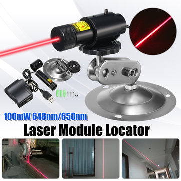 Focusable 648nm 650nm 100mW Red Laser Cross Module Locator Cutter Mount+Adapter
