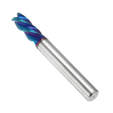 Drillpro 5pcs 2-6mm 4 Flutes Tungsten Carbide Milling Cutter HRC65 Blue NACO Coated Milling Cutter C