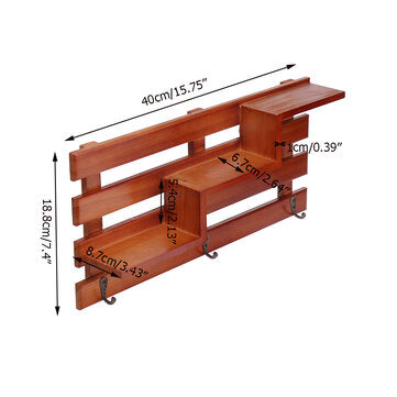 Solid Wood Staircase Hook Wall Shelf Living Room Bedroom Wall Debris Storage And Finishing Rack
