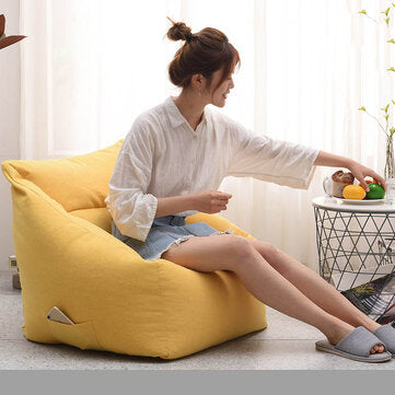 Square Couch Bean Bag Lazy Sofa for Leisure Sitting Room Household Bedroom Can U... (COLOR1: YELLOW)