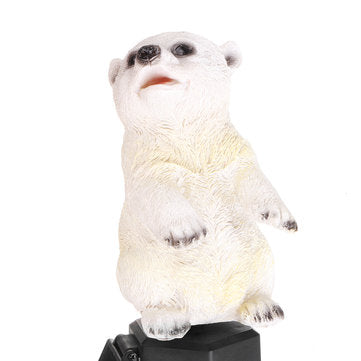 LED Solar Light Polar Bear Garden Light Lawn Light Outdoor Waterproof  Lamp RGB
