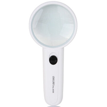 Deli 9098 Portable Magnifier Children`s Optical Magnifier with LED Night Light 3.5x Magnifying Glass
