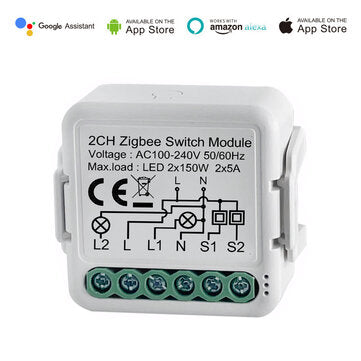 Tuya ZB Two Way Smart Switch Module 110-240V Control Light Switch Controller Automation Module Relay