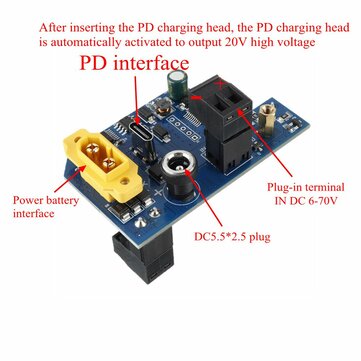 Multi-interface Power Input Fan Control Board for Power DIY Module 3 Speed Mode Adjustment 6-70VDC