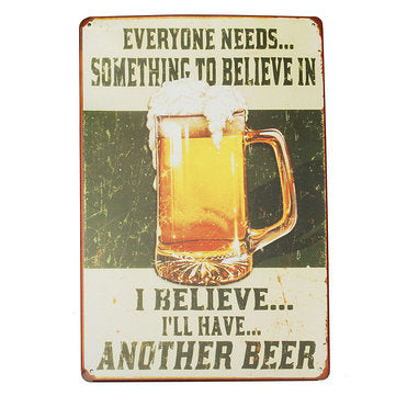 Vintage POSTER Metal Plate Rusted Tin Sign Man Cave Home Pub Bar Wall Decor