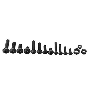 Suleve MXCH3 440Pcs M3/M4/M5 Carbon Steel Screw Hex Socket Button Head Bolt Nut Assortment Kit