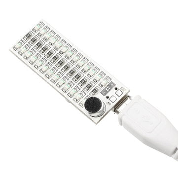 5Pcs 2x13 USB Mini Spectrum Green LED Board Voice Control Sensitivity Adjustable