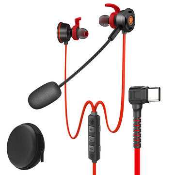 Plextone G30GL Game Live in-ear Wired Gaming Super Bass Earphones Microphone Built-i... (COLOR: RED)