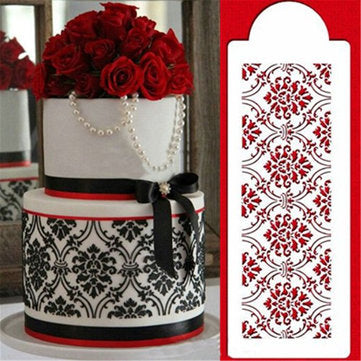 Damask Lace Border Cake Side Cupcake Stencil Sugarcraft Decoration Baking Mould