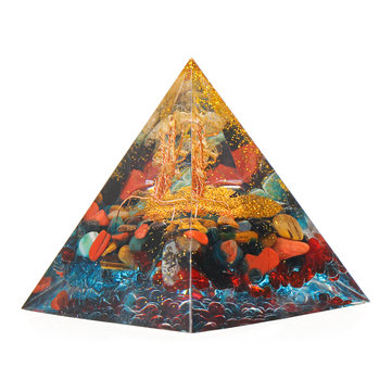 Orgonite Pyramid Energy Chakra Multiplier Reiki Orgone Peridot And Rainbow Fluorite Healing Decorati