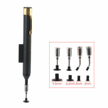 VAC Anti-satic IC Pick Up Vacuum Sucker Pen + 4 Suction Headers for BGA SMD Work Reballing Aids