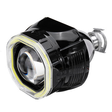 2.5 Incn Car COB LED Angel Eyes Halo Headlight Day Running Lights DRL HID Xenon P... (COLOR.: BLACK)