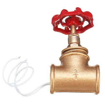 Vintage Steampunk 3/4`` Stop Valve Light Switch Red Handle W/ Wire For Pipe Lamp