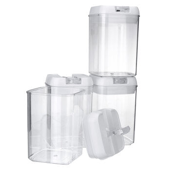 4pcs Clear Container Set Food Storage Box Grains Beans Storage Organizer Home Refrigerator Storage B