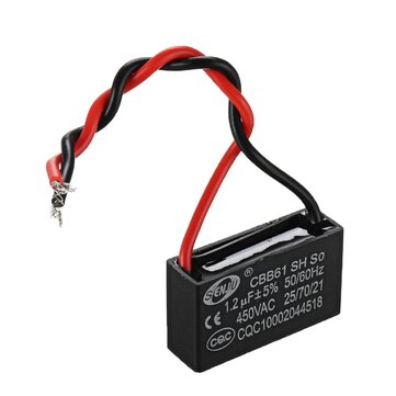 CBB61 5Pcs 1.2UF Starting Capacitance 450V AC Fan Capacitor CBB Motor Run Capacitor