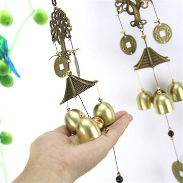 Wind Chimes Alloy Pendant Hanging Ornament Home Outdoor Garden Fortune Tree
