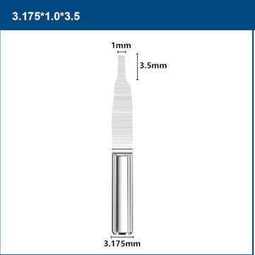 10Pcs 3.175mm Shank V-shape PCB Engraving Drill Bit Single Grooving Flat Bottom 0.8... (SIZE: 1.0MM)