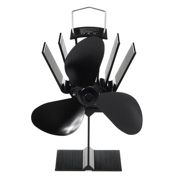 EQ2-BK(3BL) Heat Powered Wood Stove Fan Silent Eco-Friendly Fireplace Fan for Wood Log Burner
