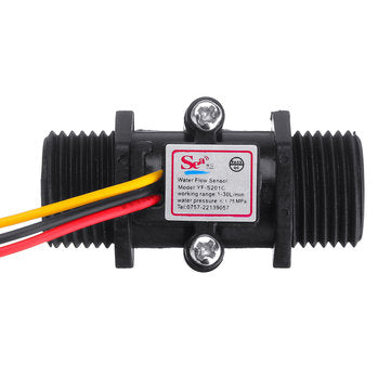 5pcs YF-S201C Black Flow Meter Water Flow Sensor Switch Precision Flowmeter Turbine Flowmeter G1/2 D