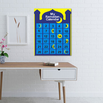 Ramadan Felt Hanging Calendar Felt Advent 30 Days Countdown Calendar Home Office Decor For Kids Gift