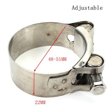Universal 36mm 48mm  60mm Genuine Stainless Steel Band Exhaust Clamp Kit Fit Motorcycl... (NO.: 02#)