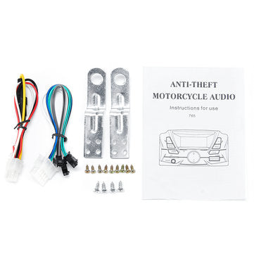 SKUniversal Motorcycle Audio Remote Sound System Support SD USB MP3 FM Radio Player Anti-Theft