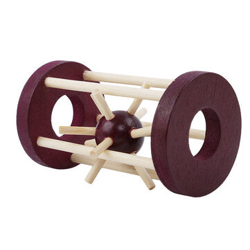 Wooden Intelligence Kong Ming Lock Take Out Spiked Ball Brain Teaser for Kids Adults Puzzle Toys Off
