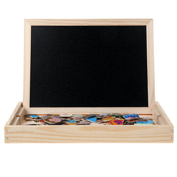 Wooden Magnetic Puzzle Kids Circus Drawing Board Educational Puzzle Toys Gifts