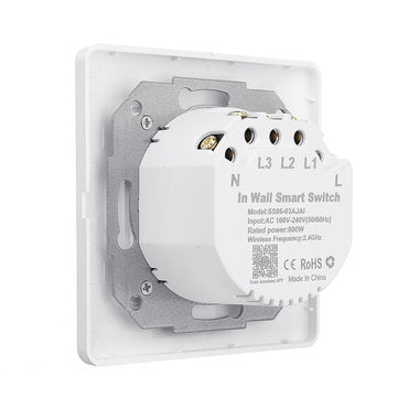 MoesHouse WS-EUY3-W EU Standard 3 Gang Smart Push Button Switch Smart Life Tuya Wireless Remote Cont