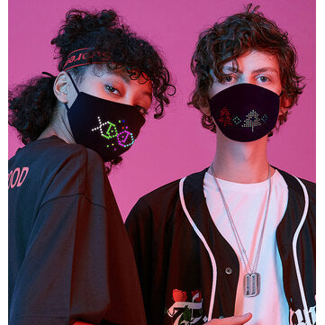 EL APP bluetooth Change Character Change Pattern Luminous Mask Charging LED Atmosphere Luminous Mask