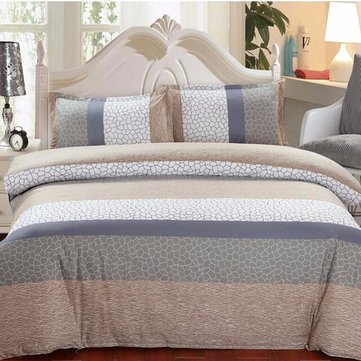1.5m/1.8m 4 pcs Cotton Bedding Set Pillowcase Quilt Duvet Cover Flat Shee... (BEDDING SIZE: 1.5SIZE)
