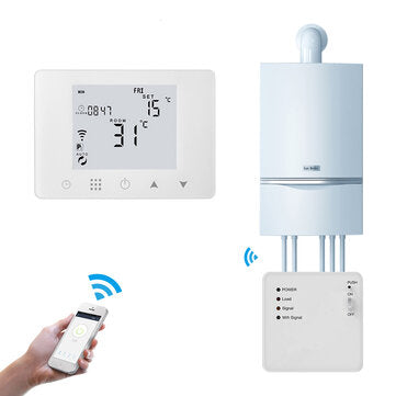 MoesHouse WiFi Smart LCD 5A Wall-Hung Gas Boiler Water Electr... (THERMOSTAT CONTROLLER: HY09-GCWRW)