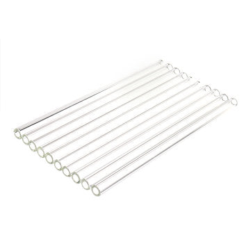 10Pcs Length 200mm OD 10mm 1.5mm Thick Wall Borosilicate Glass Blowing Tube Lab Factory School Home