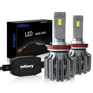 Infitary Q1 2PCS 220W 30000LM 6500K LED Car Headlight Bulbs H1 H4 H7 H11 9005 9006 wi... (TYPE: H11)