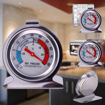 Refrigerator Freezer Thermometer Stainless Steel Dial Dail Type Fridge Temperature Warehouse Superma