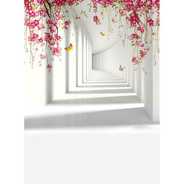 Durable Large Photographic Cloth Flower White Corridor Cloth Vinyl Photography Backdrop Tapestry For