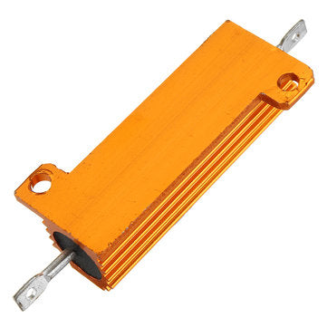 3pcs RX24 100W 2R 2RJ Metal Aluminum Case High Power Resistor Golden Metal Shell Case Heatsink Resis