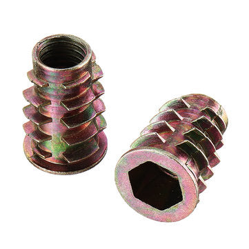 Suleve MXZN10 120Pcs Zinc Alloy Wood Furniture Hex Socket Drive Head Screw-in Threaded Insert Nut