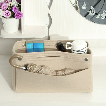 Women Handbag Organizer Bag Makeup Purse Insert Felt Multi Pocket Tote Travel
