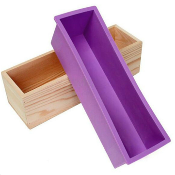Silicone Soap Mold Rectangular Wooden Box with Flexible Liner for DIY Handmade Loaf Mould Soap Mold