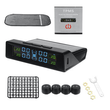 TPMS Wireless Solar Tire Pressure Solar Alarm Monitor System External Sensor