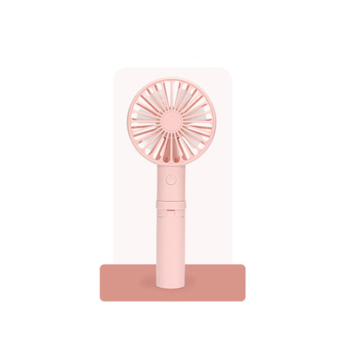 Bakeey Hand-held Portable Fan USB Rechargeable Fan With Folding Tripod Bracket For ... (COLOR: PINK)