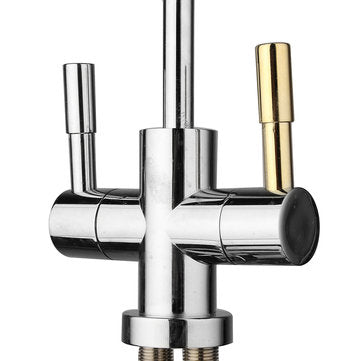 1/4`` Double Holes Chrome RO Reverse Osmosis Kitchen Sink Drinking Water Filter Neck Faucet