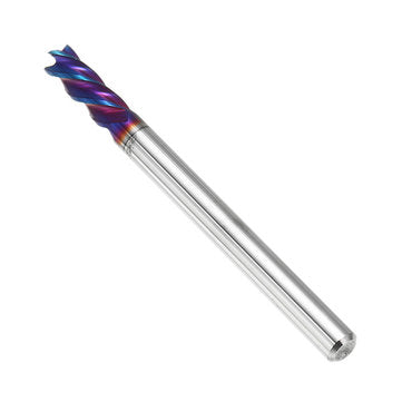Drillpro 5pcs 3-8mm HRC65 Blue NACO Coated Milling Cutter 4 Flutes Tungsten Carbide Milling Cutter C