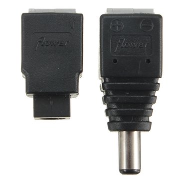 10PCS LUSTREON Male&Female Connectors DC 5.5*2.1mm Power Adapter Plug Cable for LED Strips 12V