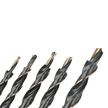 Drillpro 5Pcs Cobalt Drill HSS-Co Twist Step Drill Bits for Manual Pocket Hole Jig Master Woodworkin