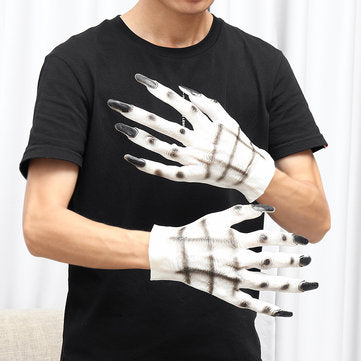 Warewolf Wolf Monster Rubber Glove Hands Adult Halloween Fancy Dress Costume