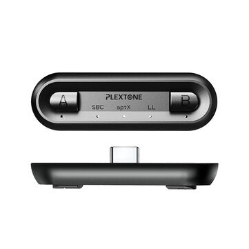 Plextone GS2 Type-C bluetooth Transmitter Apt HD Audio Adapter Supports Simultaneo... (COLOR: BLACK)